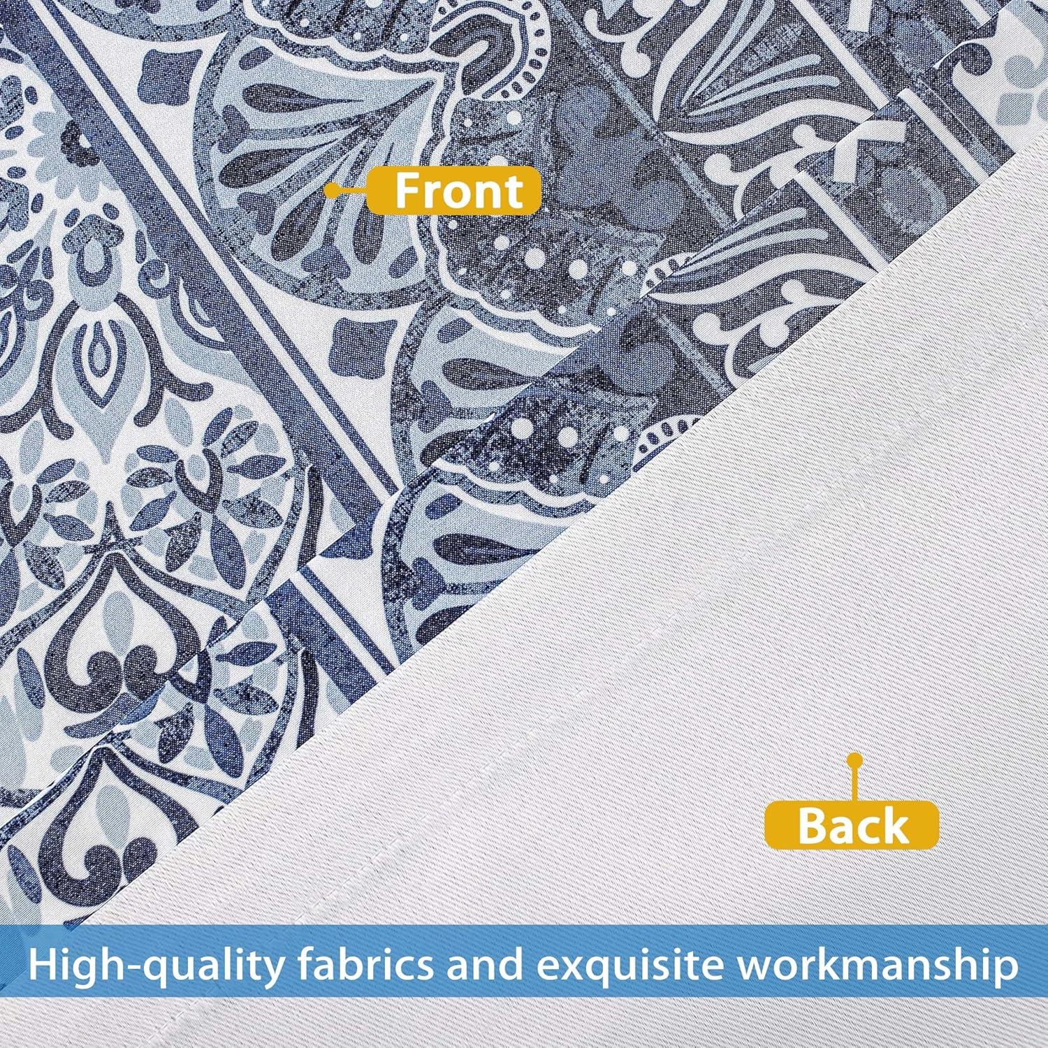 imageDriftAway Curtains for Bedroom Room Darkening Curtain 84 Inch Medallion Drapes for Living Room Damask Pattern Thermal Window Treatments Grommet 2 PanelsDelfinanavy
