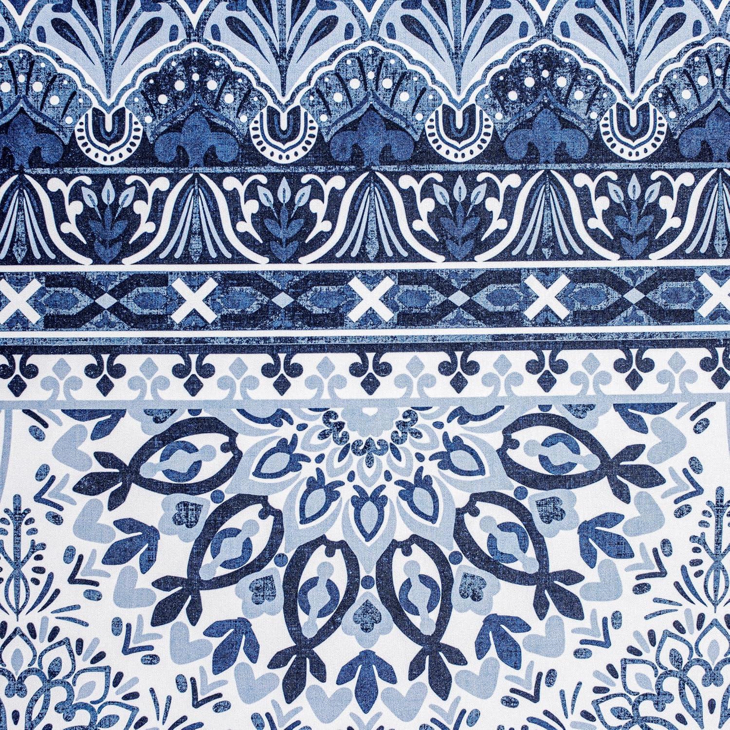 imageDriftAway Curtains for Bedroom Room Darkening Curtain 84 Inch Medallion Drapes for Living Room Damask Pattern Thermal Window Treatments Grommet 2 PanelsDelfinanavy