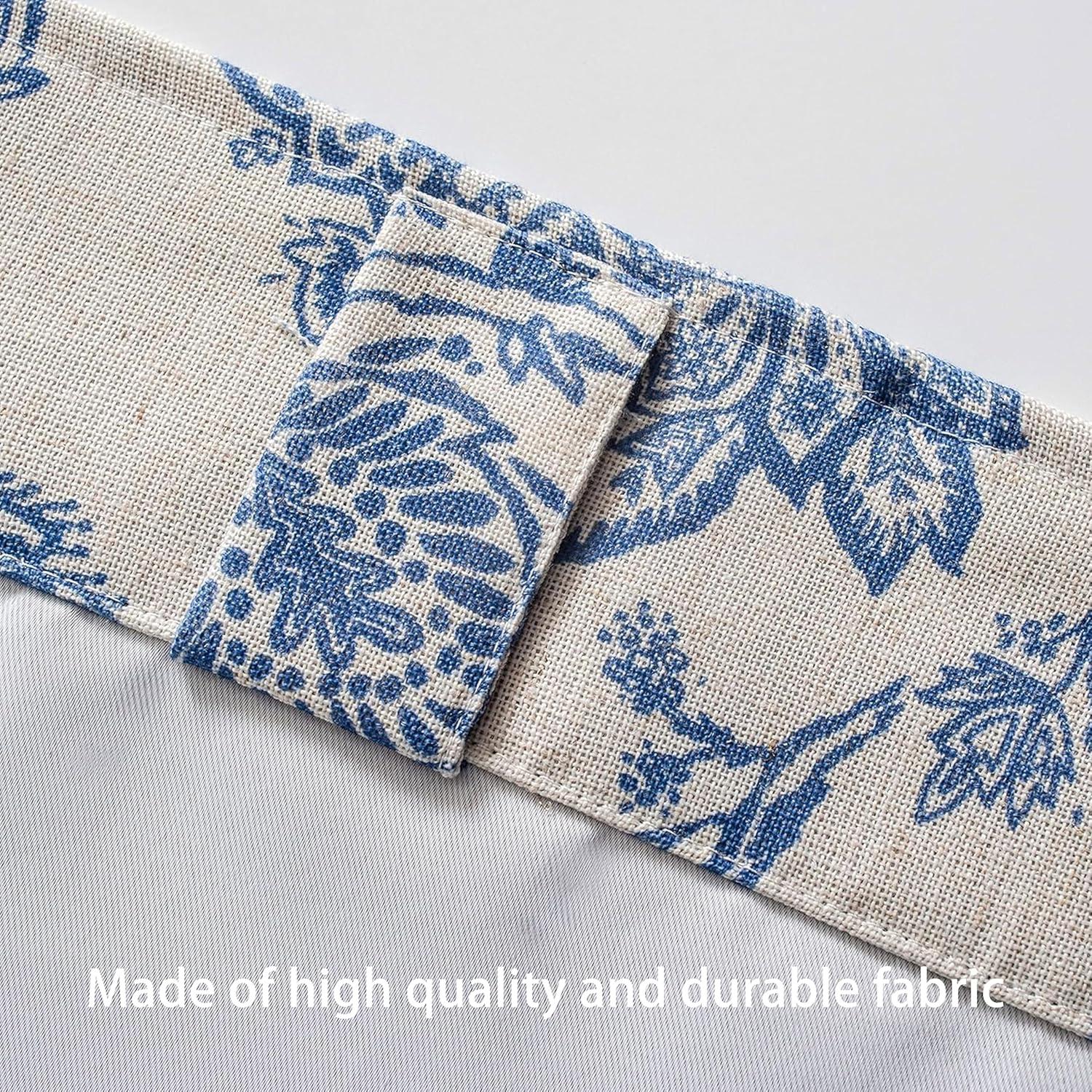 imageDriftAway Linen Floral Paisley Taupe Blackout Curtains for Living Room Bedroom 63 Inch Length 2 Panels Lined Grommet Window Drapes Thermal Farmhouse Country Jacobean CurtainsBlue