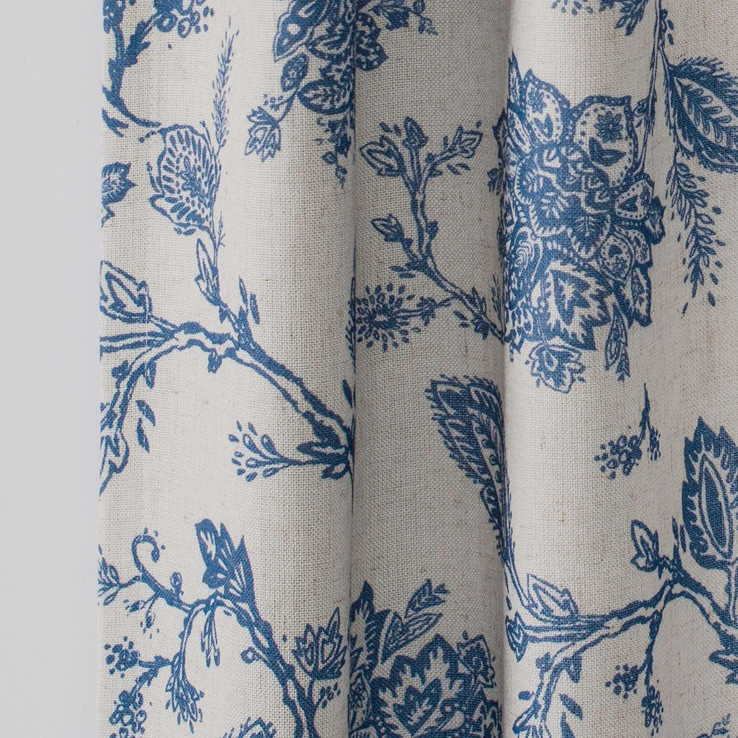 imageDriftAway Linen Floral Paisley Taupe Blackout Curtains for Living Room Bedroom 63 Inch Length 2 Panels Lined Grommet Window Drapes Thermal Farmhouse Country Jacobean CurtainsBlue