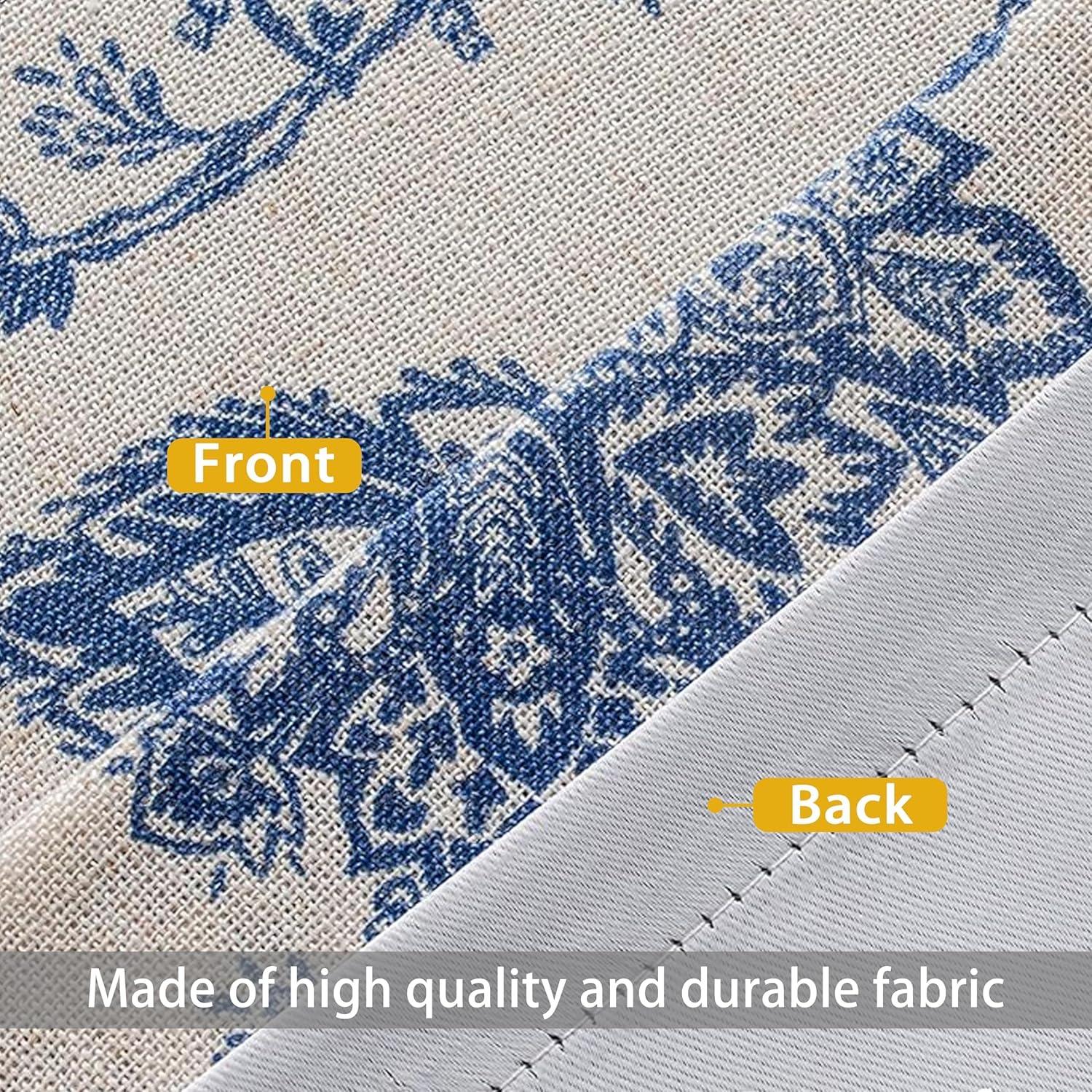 imageDriftAway Linen Floral Paisley Taupe Blackout Curtains for Living Room Bedroom 63 Inch Length 2 Panels Lined Grommet Window Drapes Thermal Farmhouse Country Jacobean CurtainsBlue