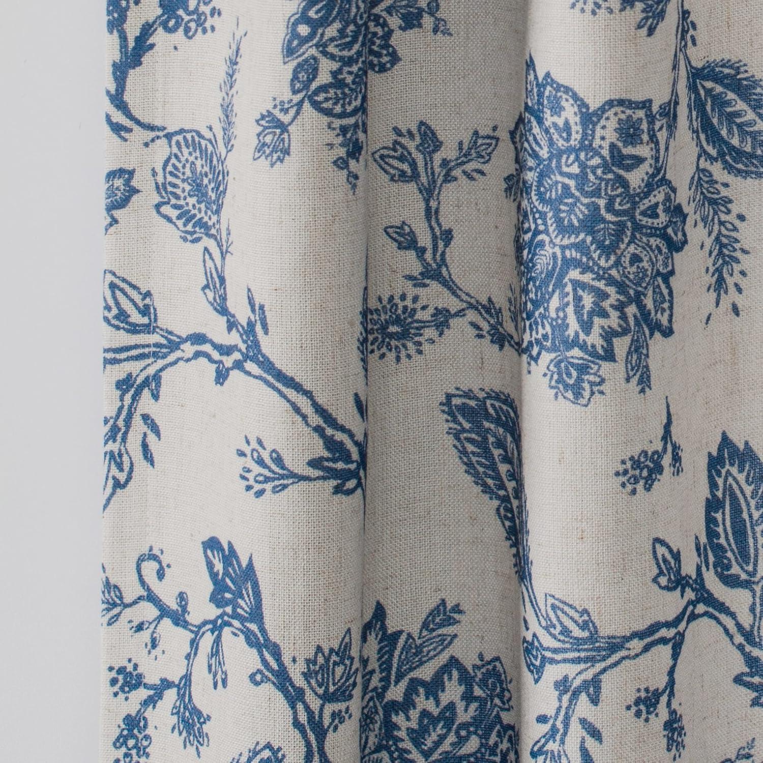 imageDriftAway Linen Floral Paisley Taupe Blackout Curtains for Living Room Bedroom 63 Inch Length 2 Panels Lined Grommet Window Drapes Thermal Farmhouse Country Jacobean CurtainsBlue