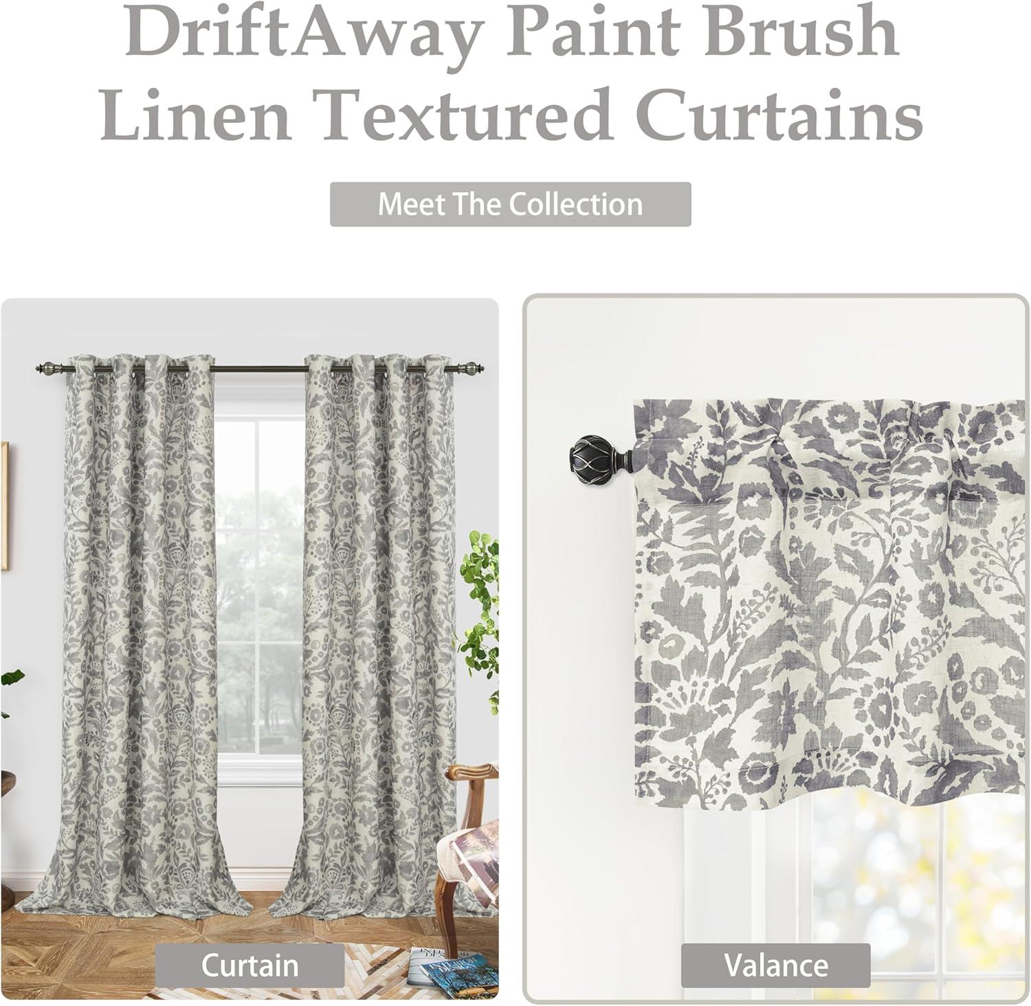 imageDriftAway Linen Textured Curtain Valances for Windows Bathroom Bedroom Living Room Kitchen Windows Basement Blinds Rod Pocket Semi Sheer 52quotx14quot Plus 175 Inches Header 1 Panel Trellis RedGrey