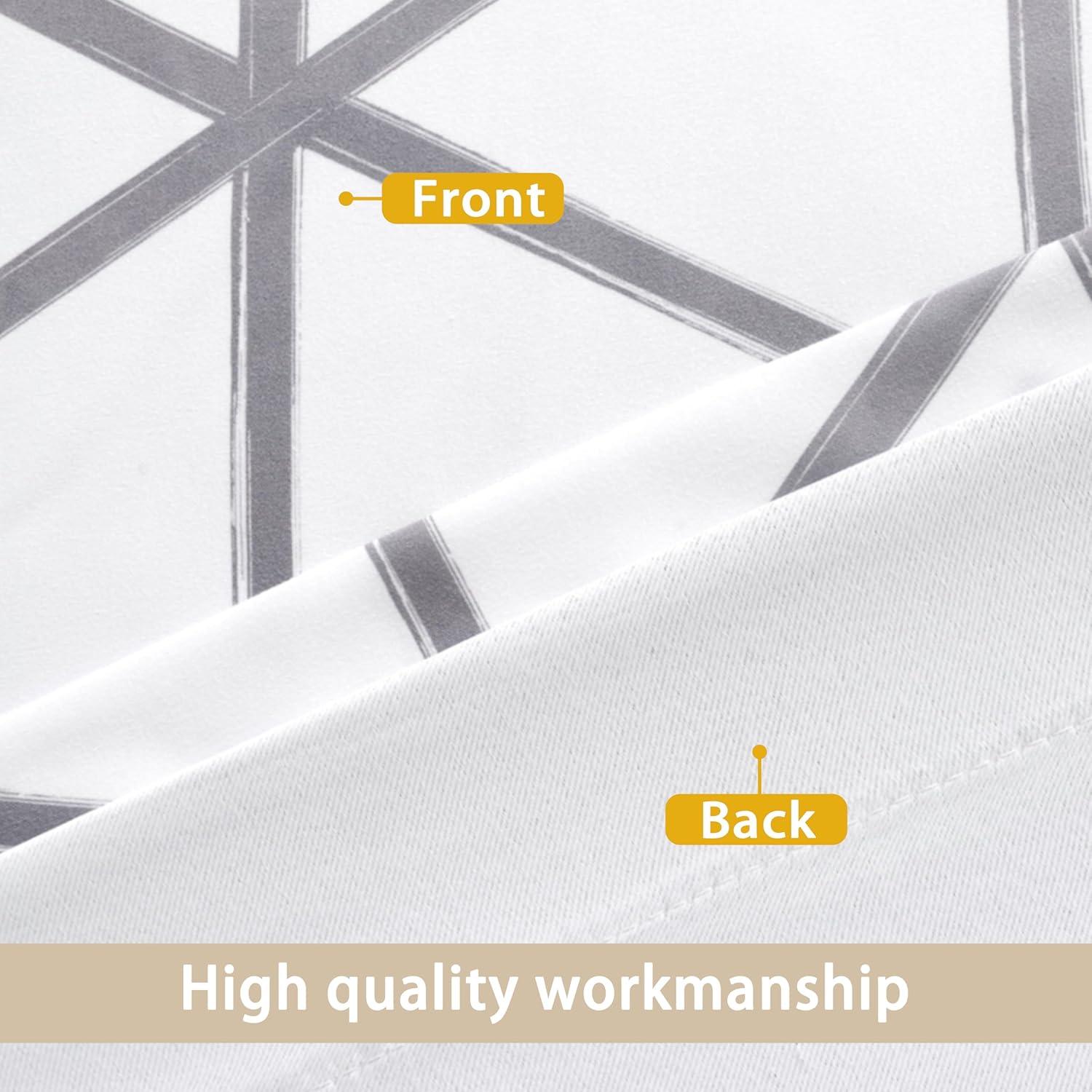 imageDriftAway Raymond Geometric Triangle Trellis Pattern Lined Thermal Insulated Energy Saving Window Curtain Valance for Living Room 2 Layers 52 Inch by 18 Inch Plus 2 Inch Header Gray and WhiteGrey