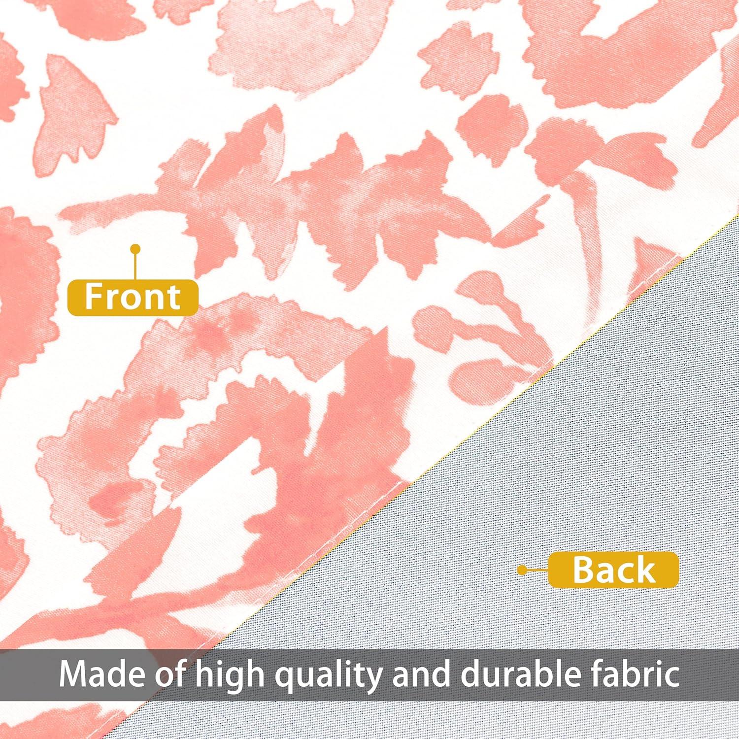 imageDriftAway Julia Blackout Linen Curtains for Bedroom Gray Floral Watercolor Pattern Double Layer Thermal Insulated Sound Reducing Drapes for Living Room Grommet 2 Panels Each W52 x L84 Linen GrayBlush